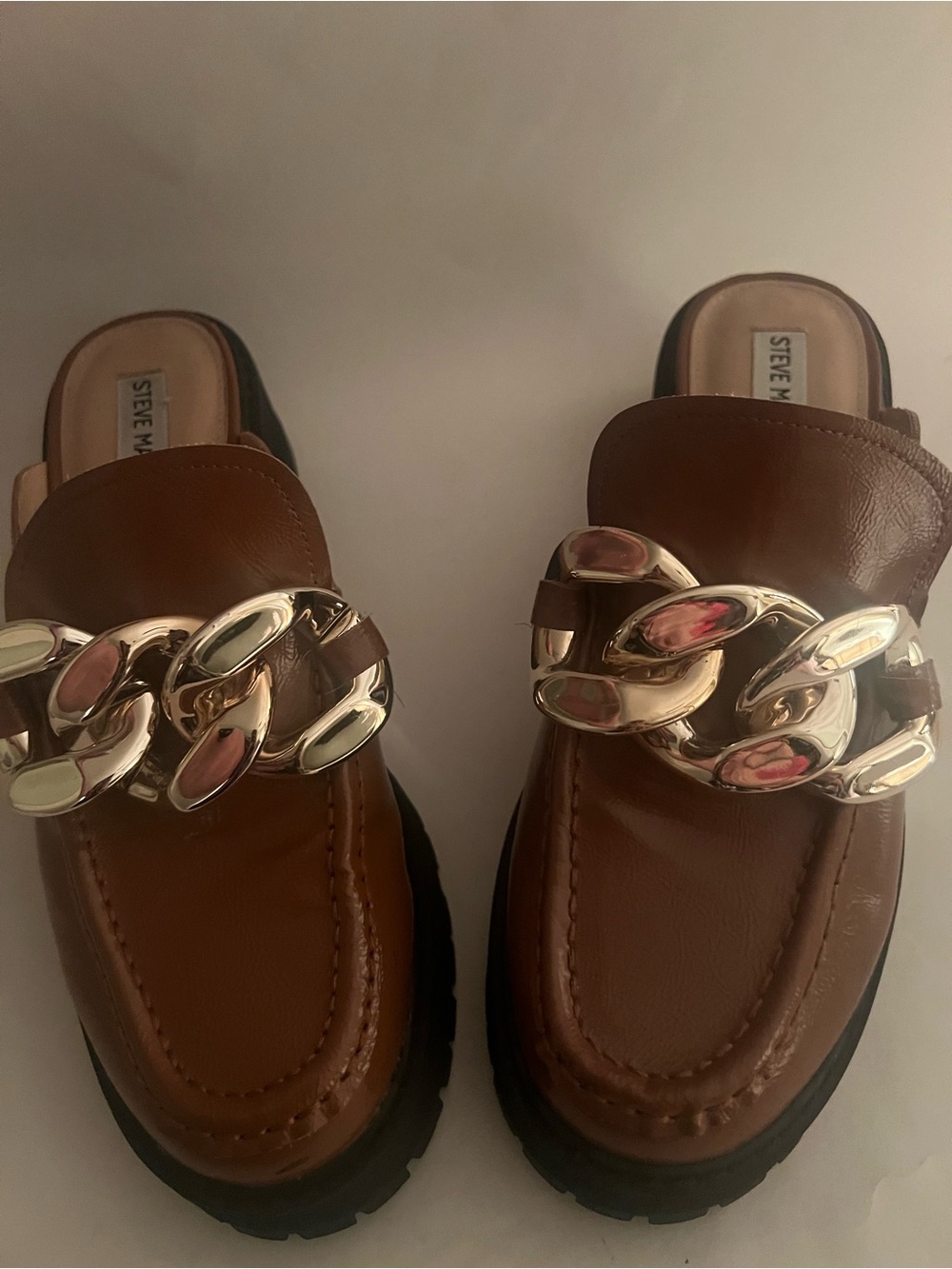 Steve Madden Brown Faux Leather Miri Mule Loafers Size 10 - Picture 3 of 11